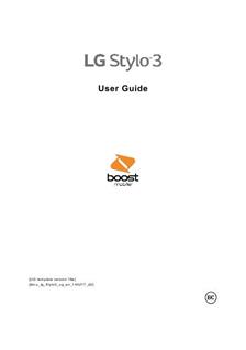 LG Stylo 3 manual. Tablet Instructions.